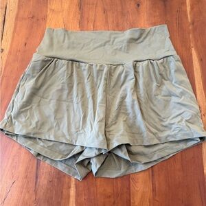 Olive Green Athletic Women's Shorts